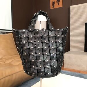 Rare Jimmy choo braided bucket bag with rivets